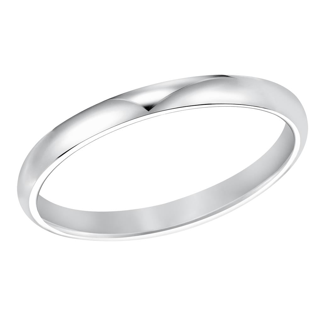Angle view of Low Dome Comfort Fit Plain 2MM Wedding Band