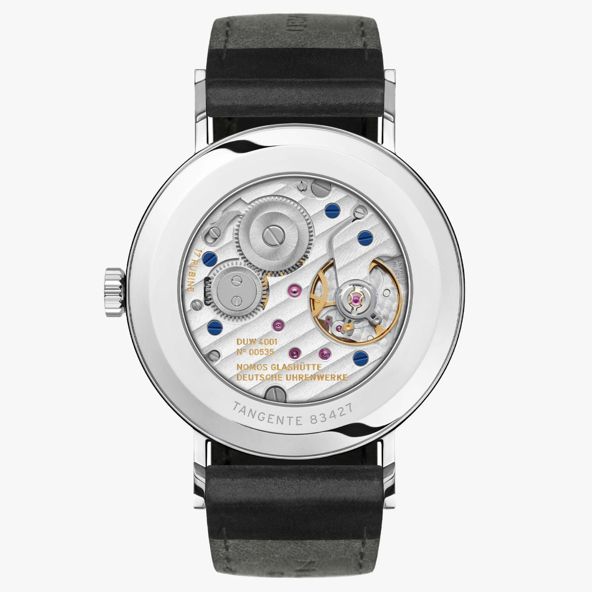 NOMOS Glashütte Tangente White 35mm 139 caseback