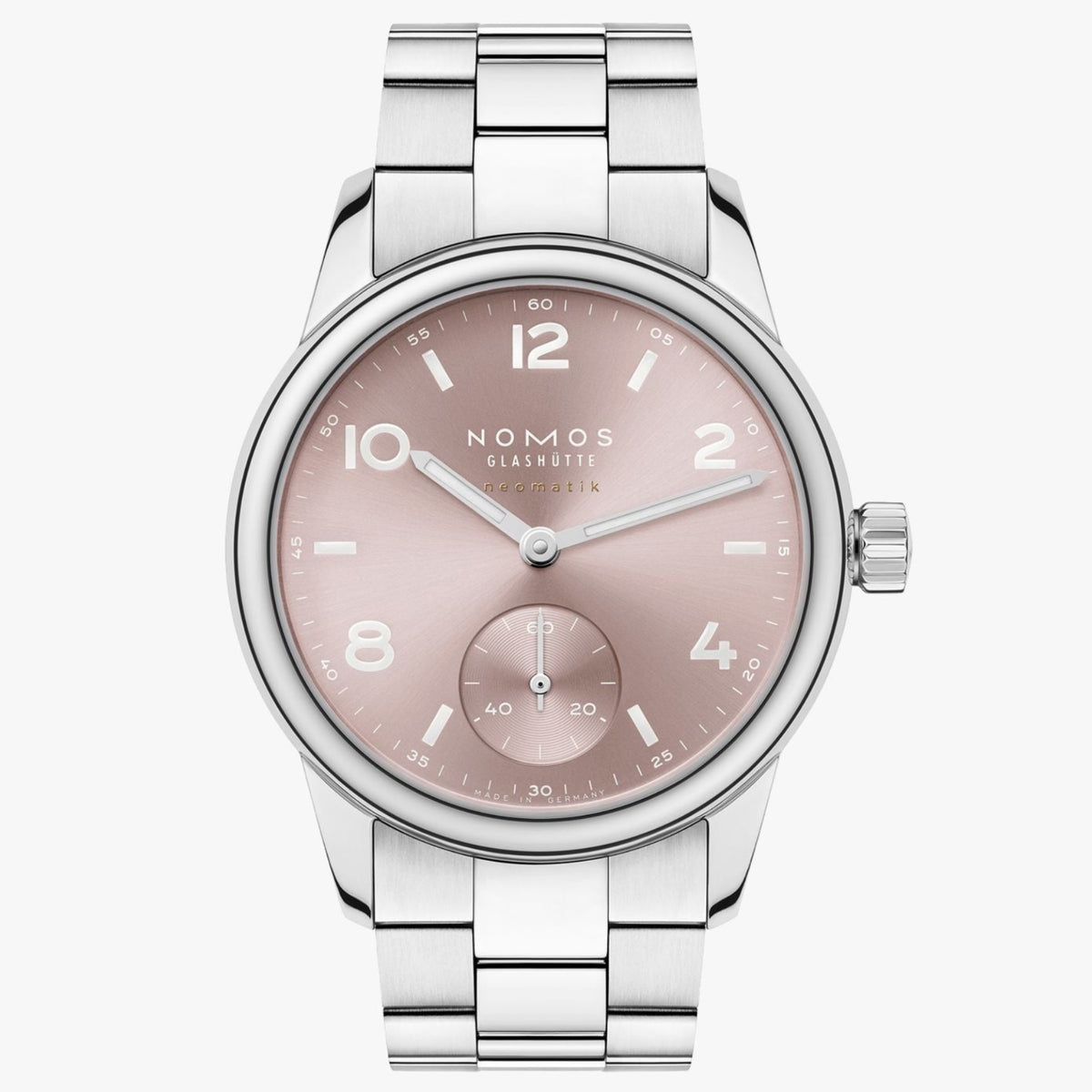 NOMOS Glashütte Club Sport Neomatik 34 Automatic Rose Pink 34mm 756 front view