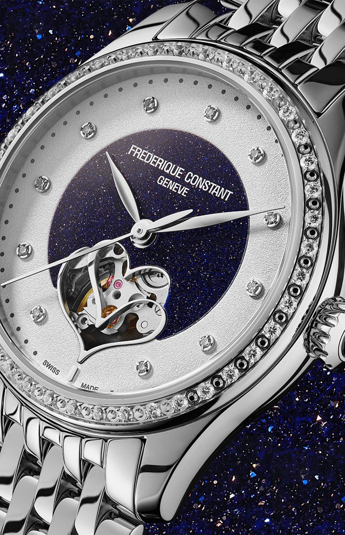 Frederique Constant Classics Ladies Double Heart Beat Blue Aventurine 36mm FC313AVD3BD6B product shot