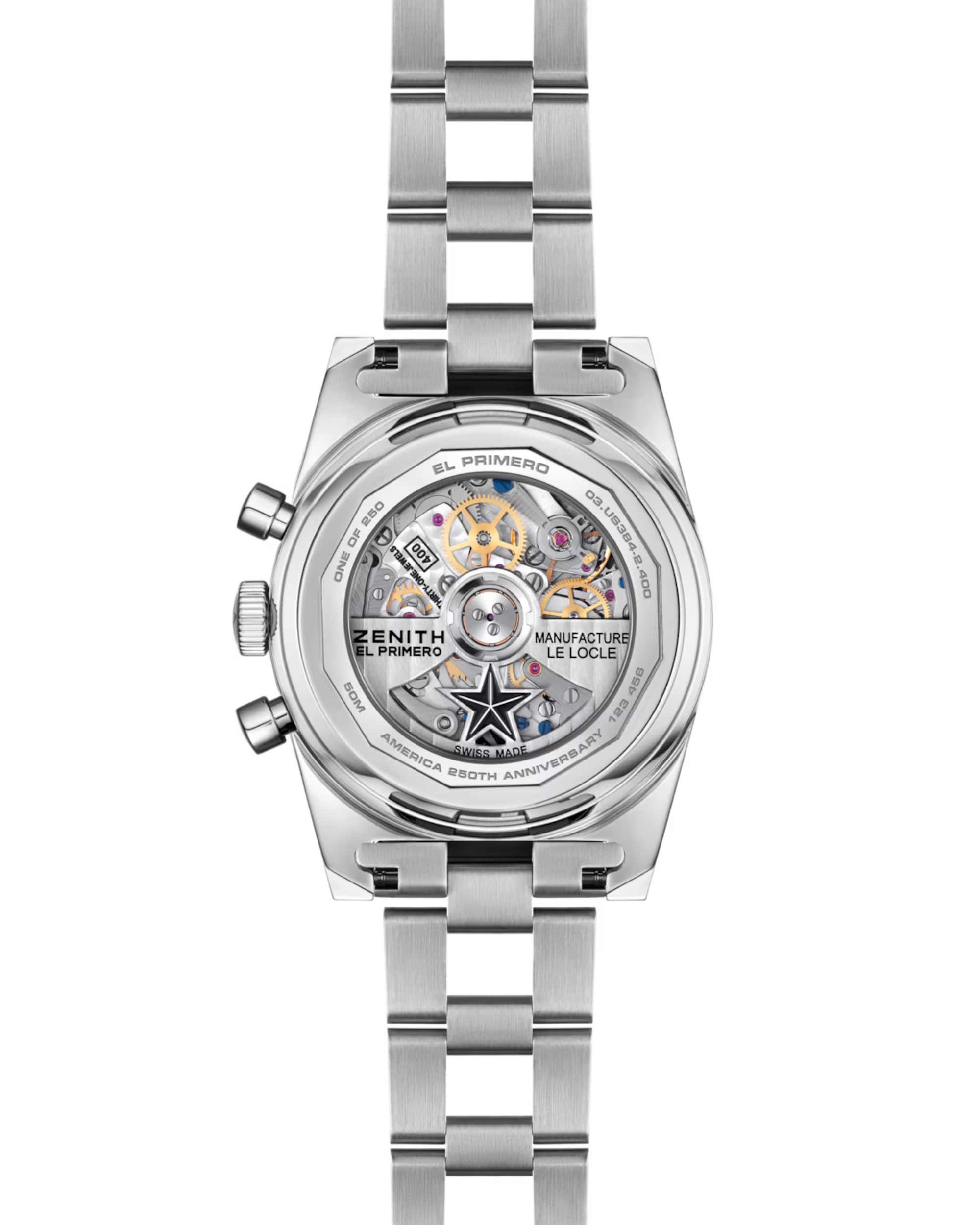 Back view of Zenith Chronomaster Revival Liberty II Limited Edition 03.US384-2.400/69.M384