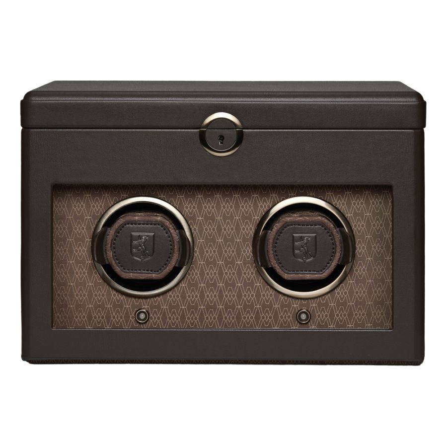 Front View of Wolf 1834 Earth Double Watch Winder 190406