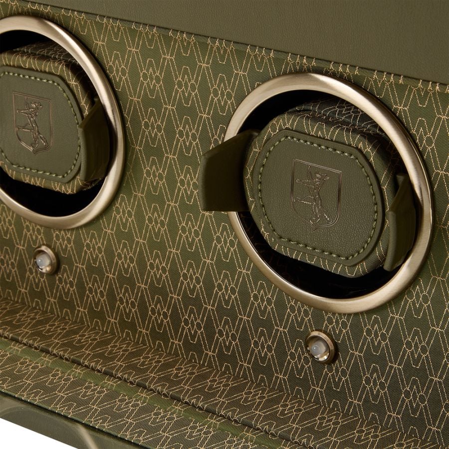 Clode up of Wolf 1834 Earth Triple Watch Winder 190541