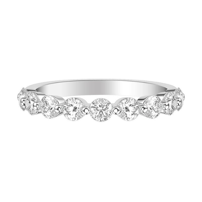 Front View Of Classic Diamond Anniversary Band White.