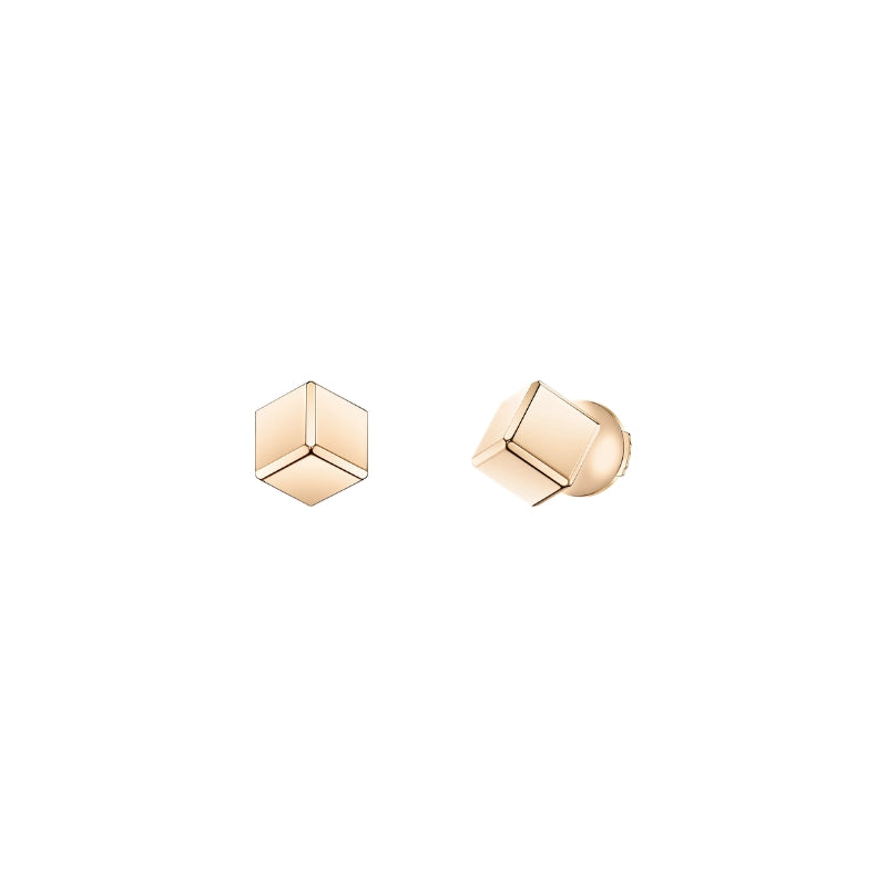 Full View Of Chopard Ice Cube Be Cube Earrings, ethical rose gold