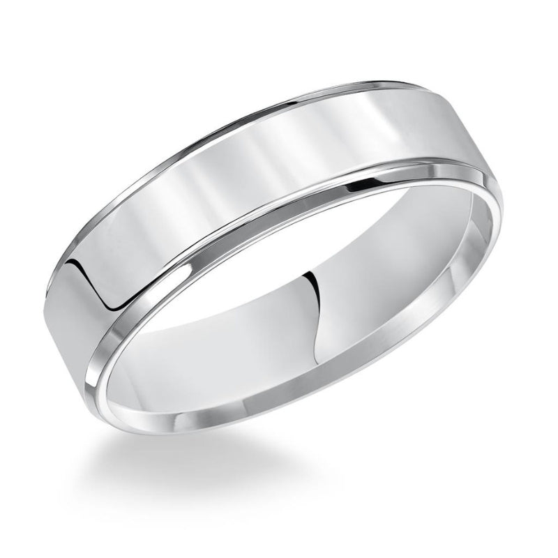 Flat Bevel Edge Comfort Fit Plain Wedding Band 3mm