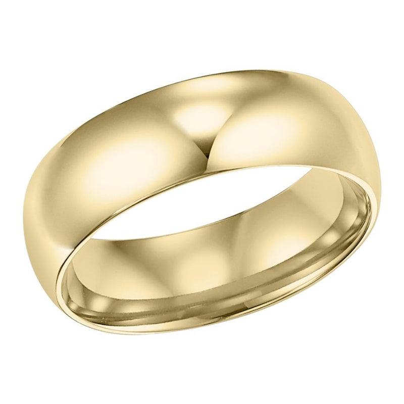 Gold Low Dome Comfort Fit Plain Wedding Band 6MM