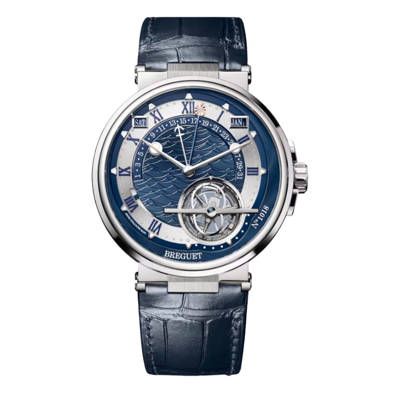 Front View Of Breguet Marine Tourbillon Equation Marchante 5887 Watch.