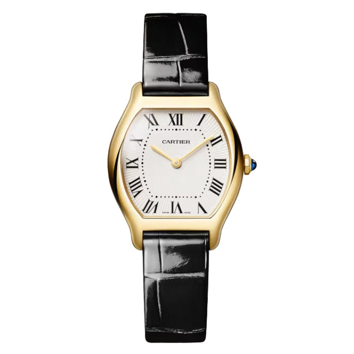 Front view of Cartier Tortue Gold Quartz Watch