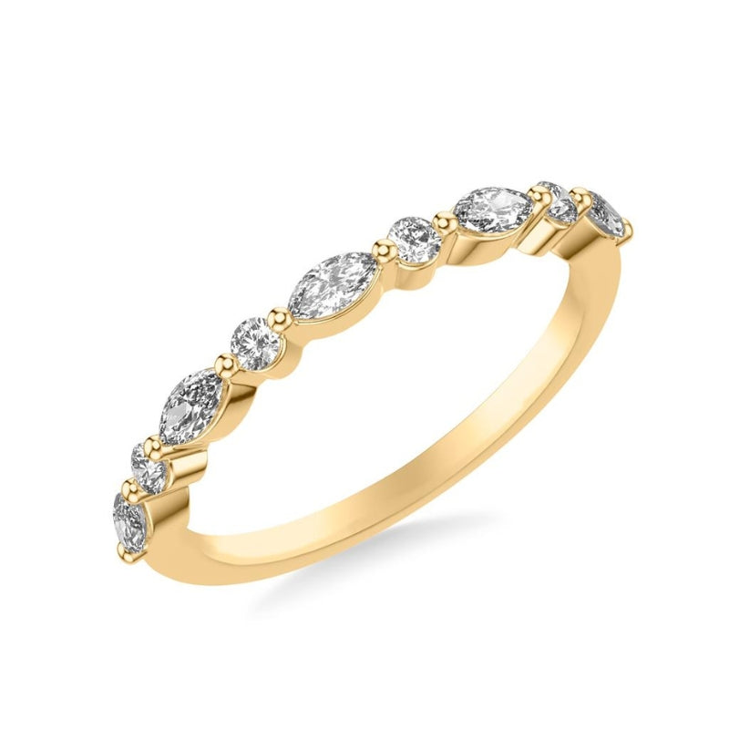 Tilted View Stackable Anniversary Band Yellow