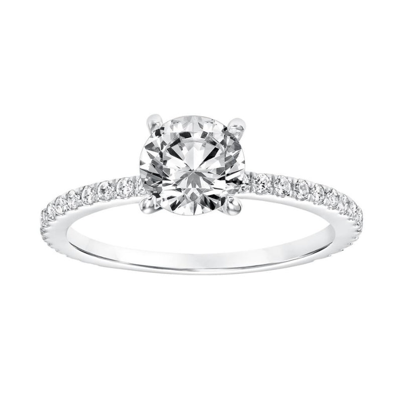 Round Contemporary Prong Engagement Ring