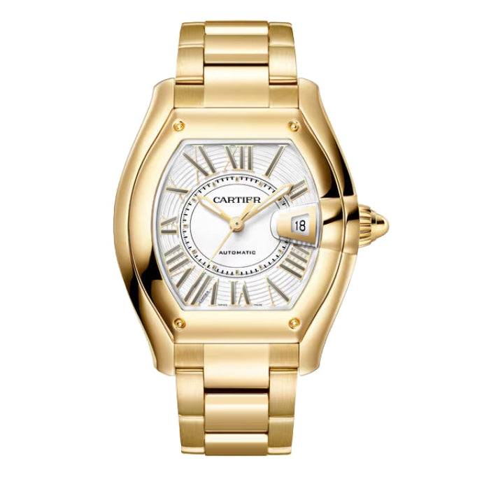 Front view of Cartier Roadster Yellow Gold Watch.