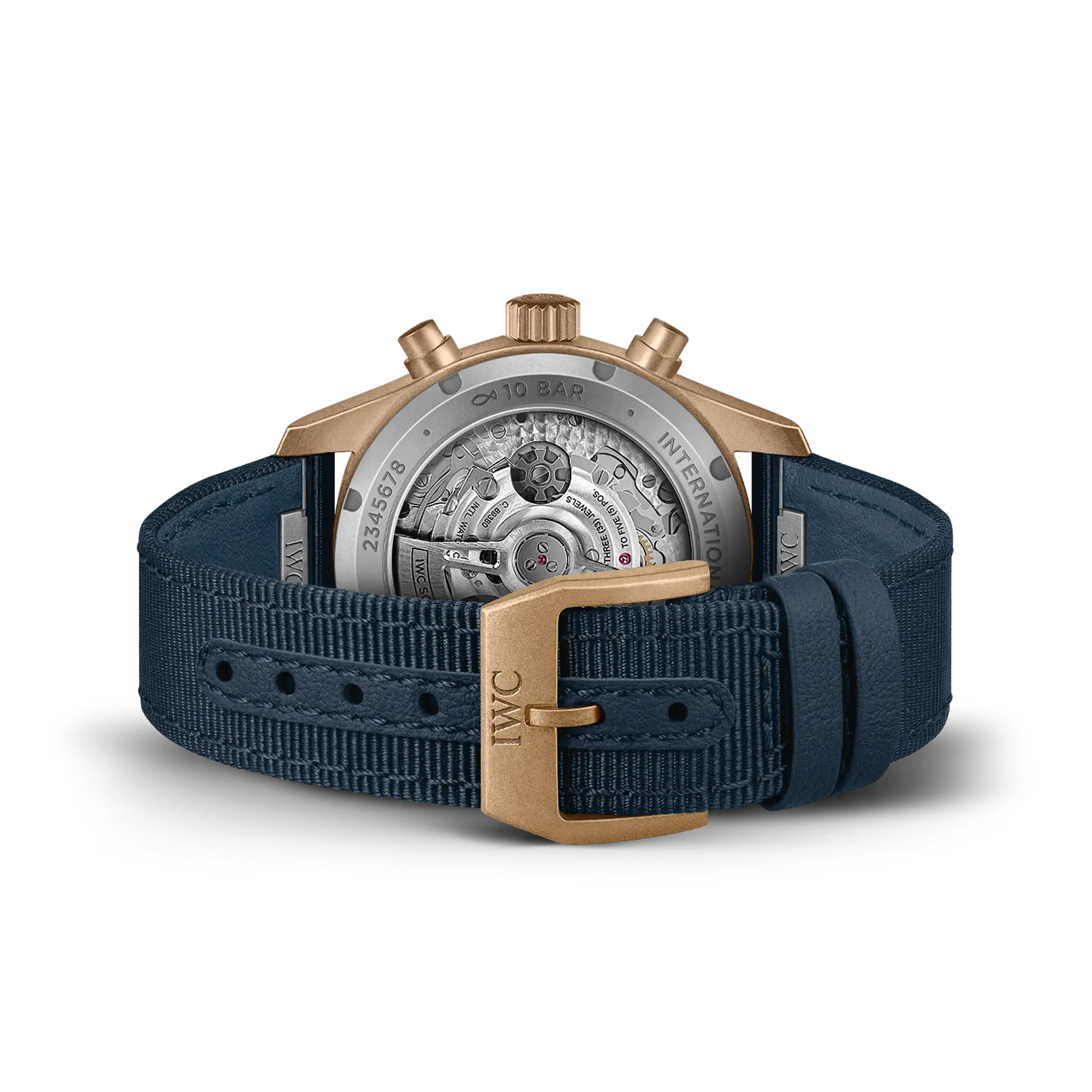 Back View Of IWC Pilot's Watch Chronograph Watch With Straps.