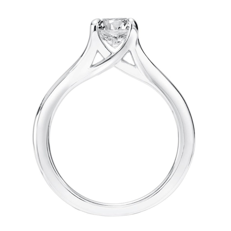 Side View Of Classic Solitaire Engagement Ring.