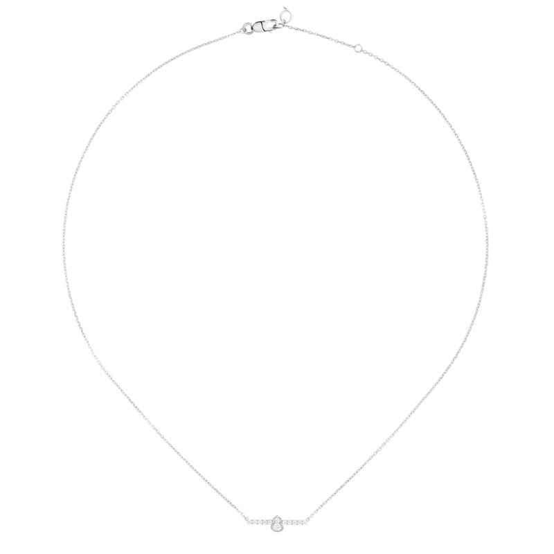 Full View Qeelin Wulu mini diamond necklace bar white gold.