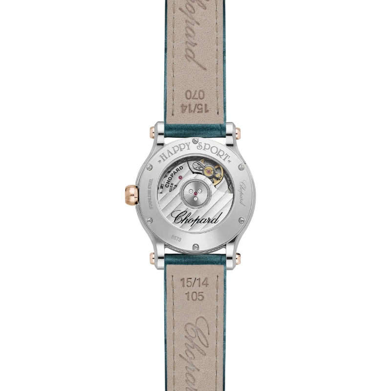 Back View Of Chopard Happy Sport Steel Watch.