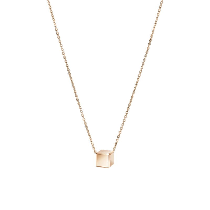 Ice Cube Be Cube Pendant, ethical rose gold With Chain.