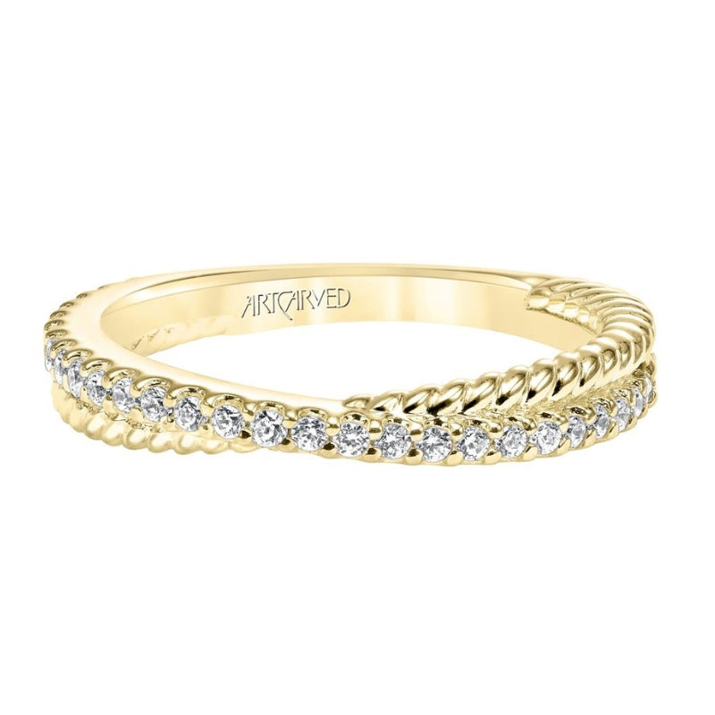 Front VIew Of Contemporary Stackable Fashion Anniversary Band.