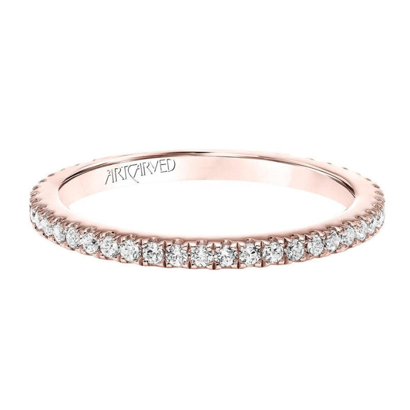 Front View Of Classic Diamond Wedding Band.