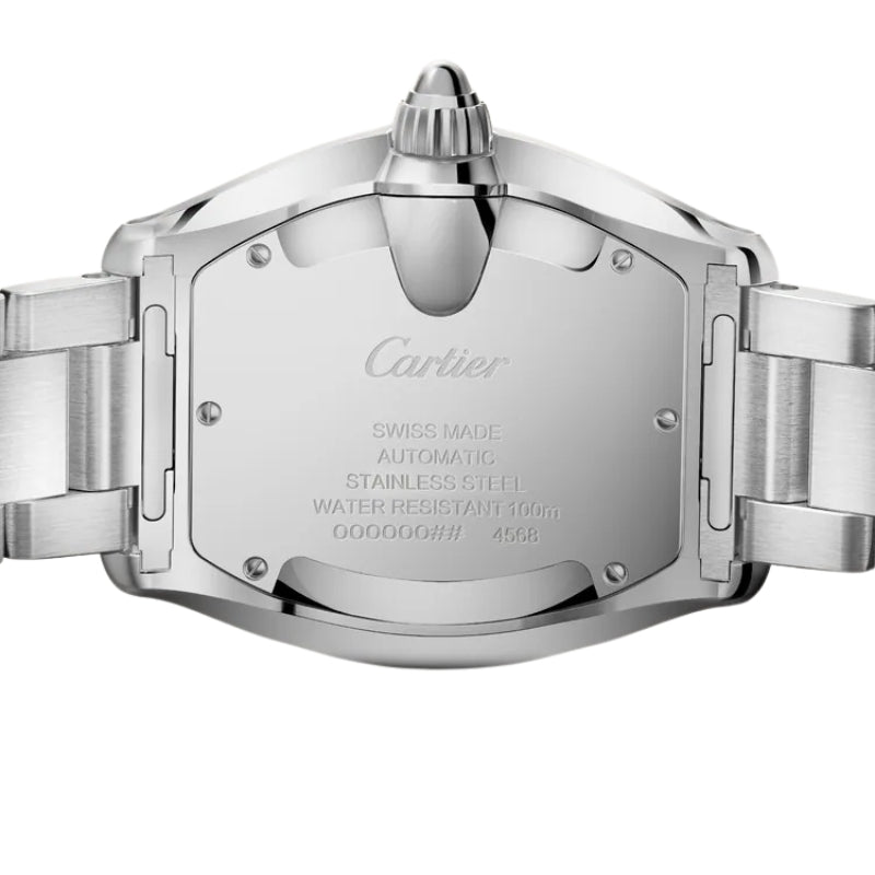 Back View Of Cartier Roadster Steel Watch.