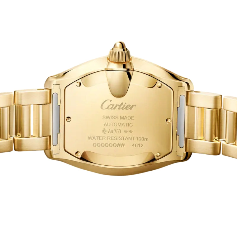 Back View of Cartier Roadster Yellow Gold Watch.
