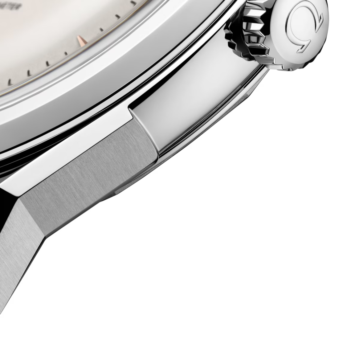 Close up view of Omega Constellation Observatory O‑MEGASTEEL 39.4mm 14013392102001