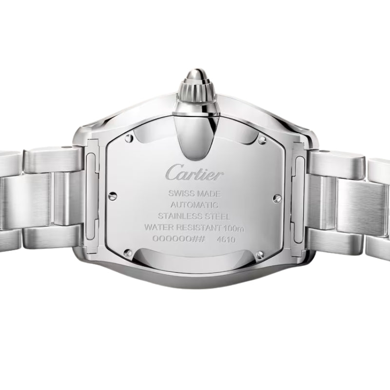 Back View Of Cartier Roadster Steel Watch.