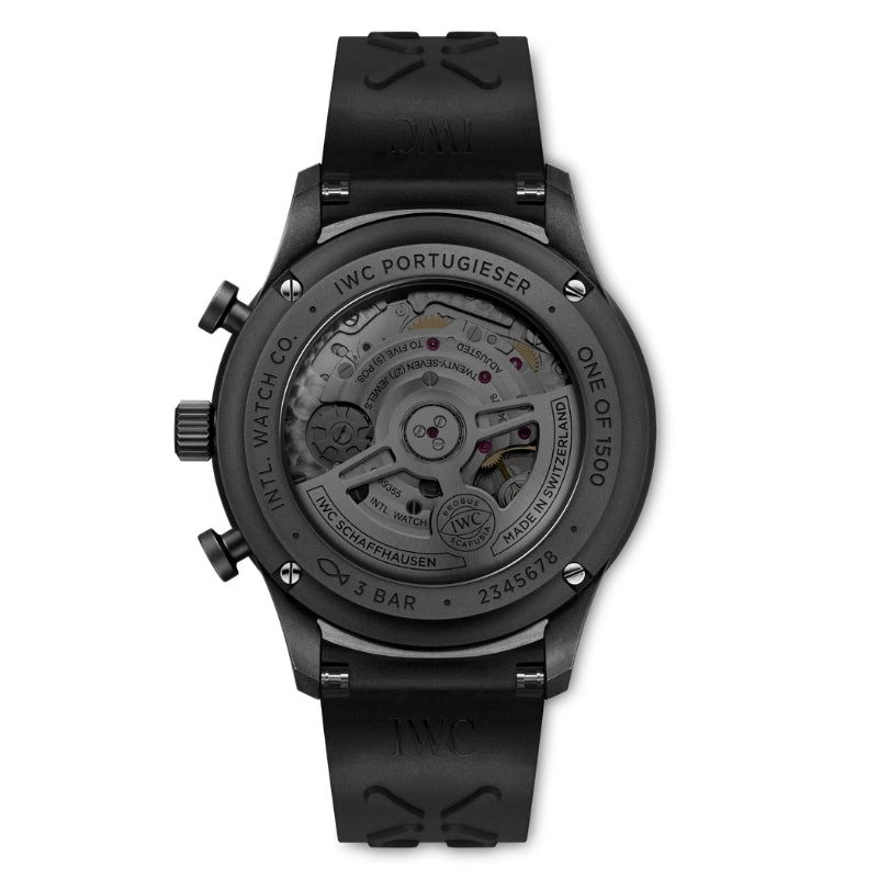 Back View Of IWC Portugieser Chronograph Ceratanium Watch.