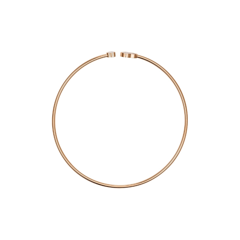 Circal View Of Chopard Happy Hearts Choker, ethical rose gold, diamond, mother-of-pearl .