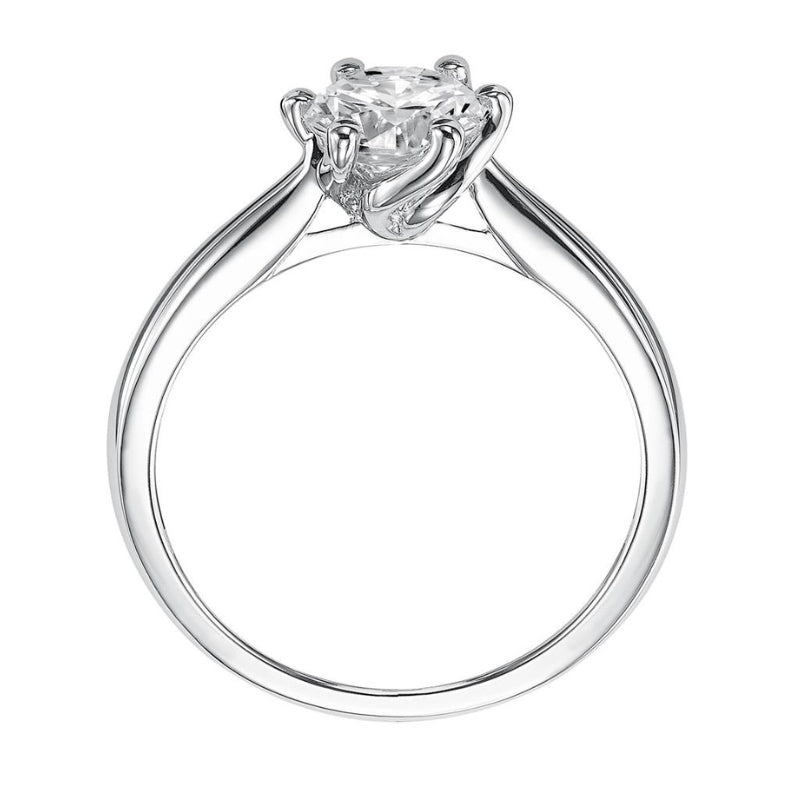 Side View Of Classic Solitaire Engagement Ring.