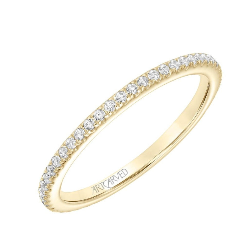Side view Of Classic Eternity Diamond Wedding Band.