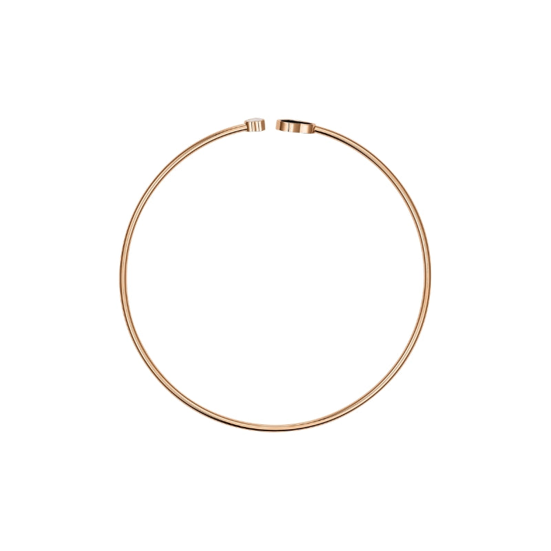 Circle View OF Chopard Happy Hearts Choker, ethical rose gold, diamond, onyx.