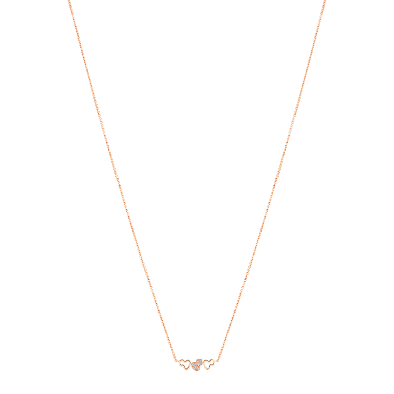 Full View Qeelin Wulu petite necklace in 18K rose gold set with diamonds.