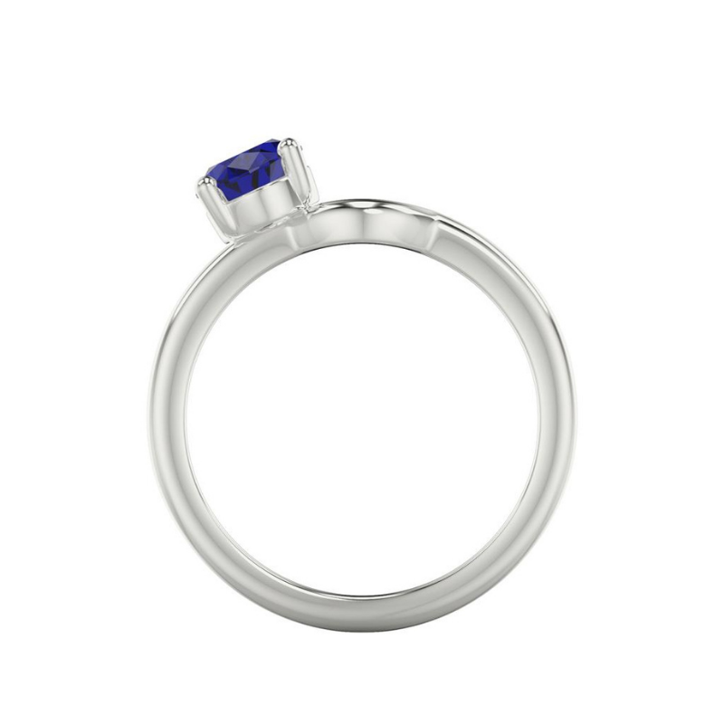 Front View Of Oval Lab Grown Sapphire Toi Et Moi Ring Enhancer Ring.