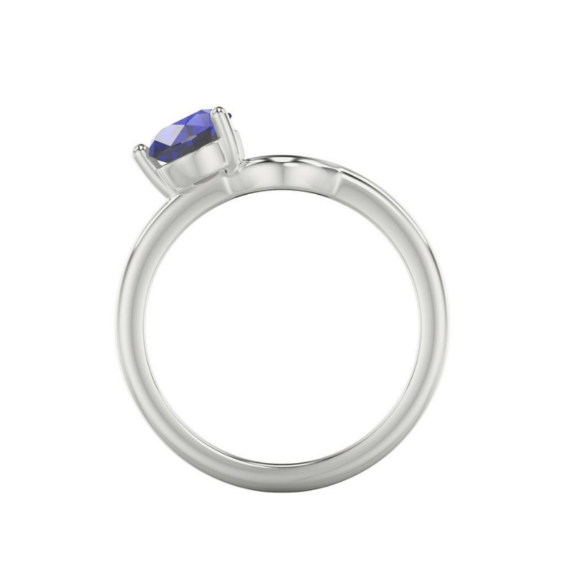 Side View Of Pear Lab Grown Sapphire Toi Et Moi Ring Enhancer Ring.