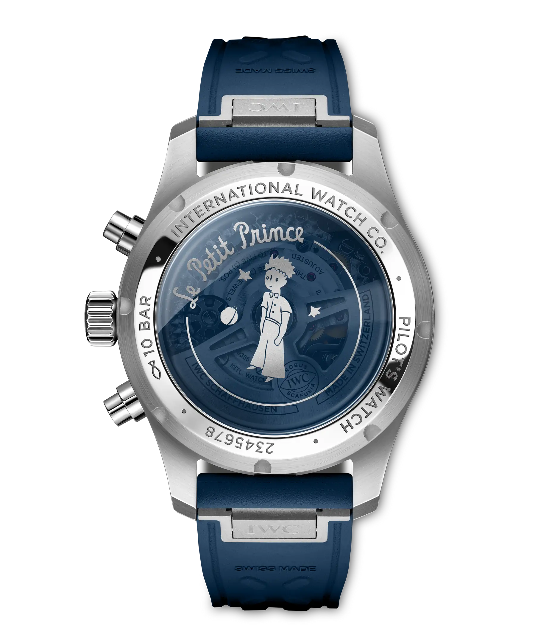 Back View Of Pilot's Chronograph 41 Le Petit Prince Watch.