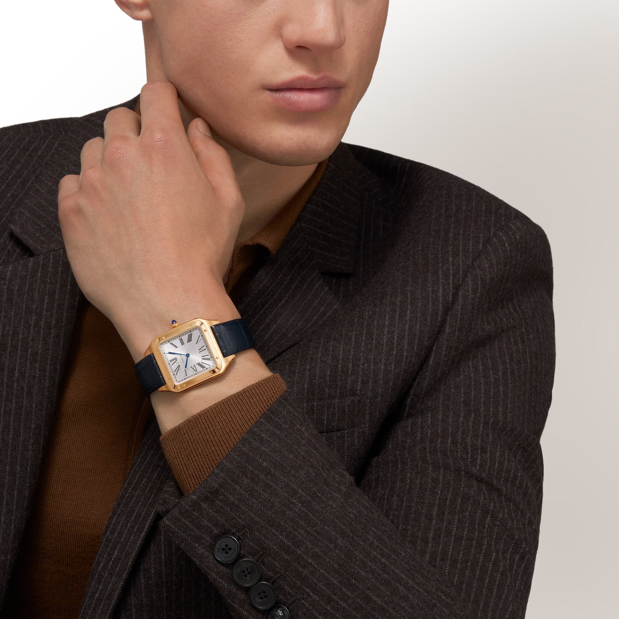 Lifestyle image of Cartier Santos-Dumont Extra Large Model Yellow Gold WGSA0108