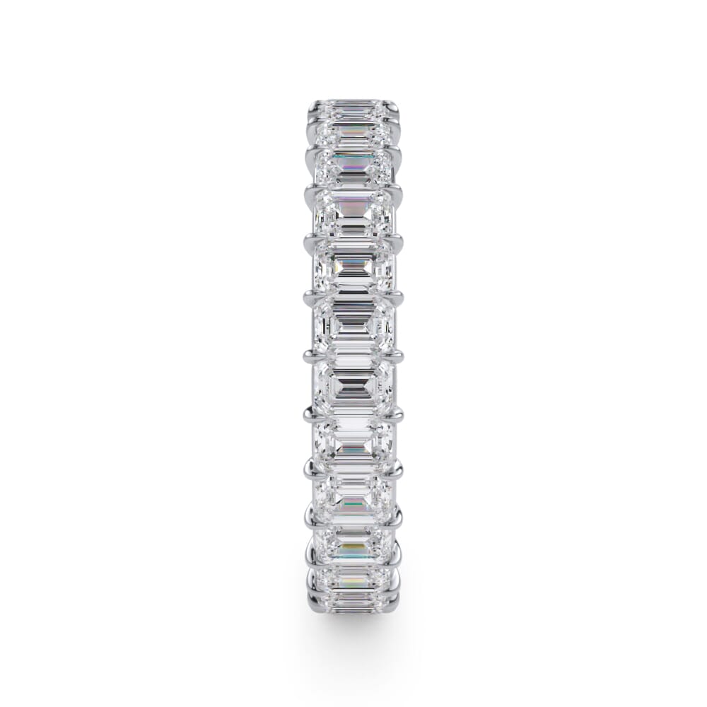 Gallery Set Emerald Cut Diamond Eternity Band in White Gold