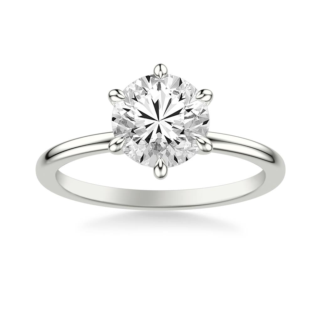 Classic Solitaire Six Prong Engagement Ring Setting