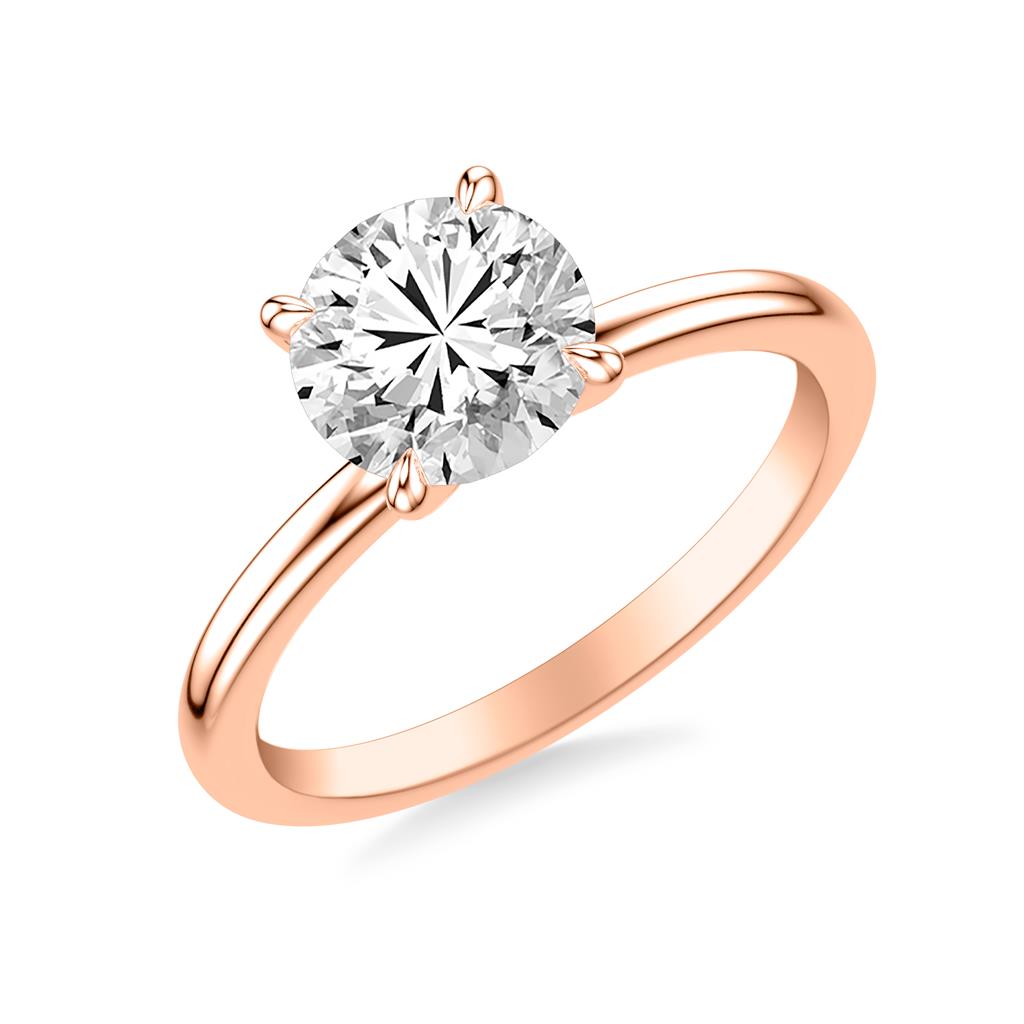 Four Prong Solitaire Engagement Ring Setting Rose Gold