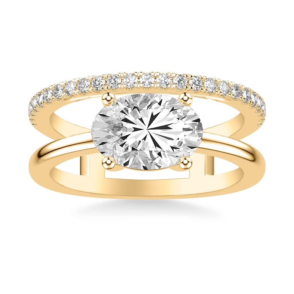 Double Row East-West Engagement Ring