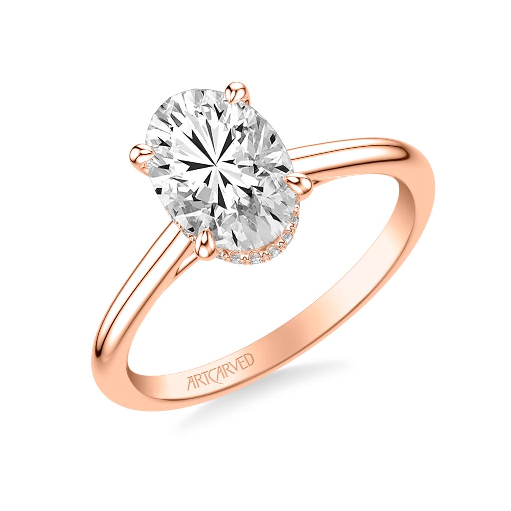 4 Prong Classic Solitaire Floating Hidden Halo Setting