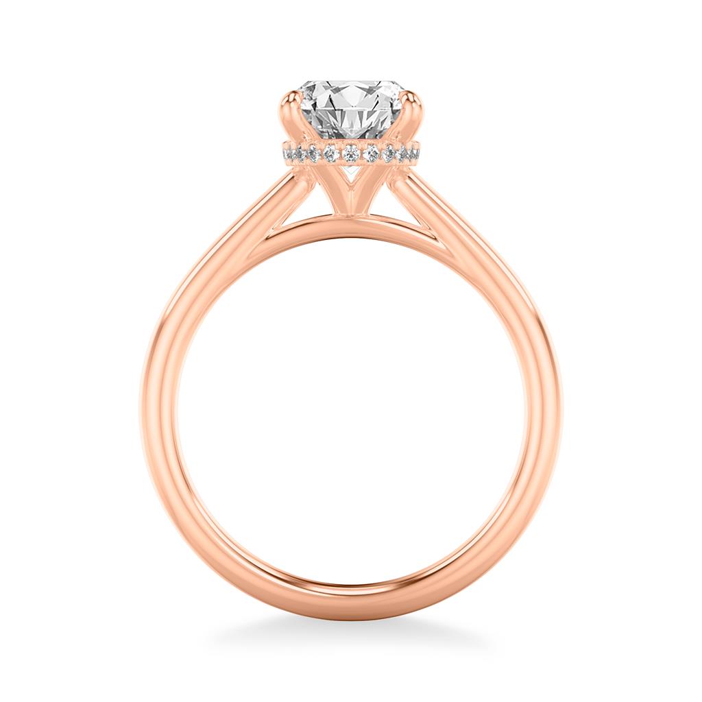4 Prong Classic Solitaire Floating Hidden Halo Setting
