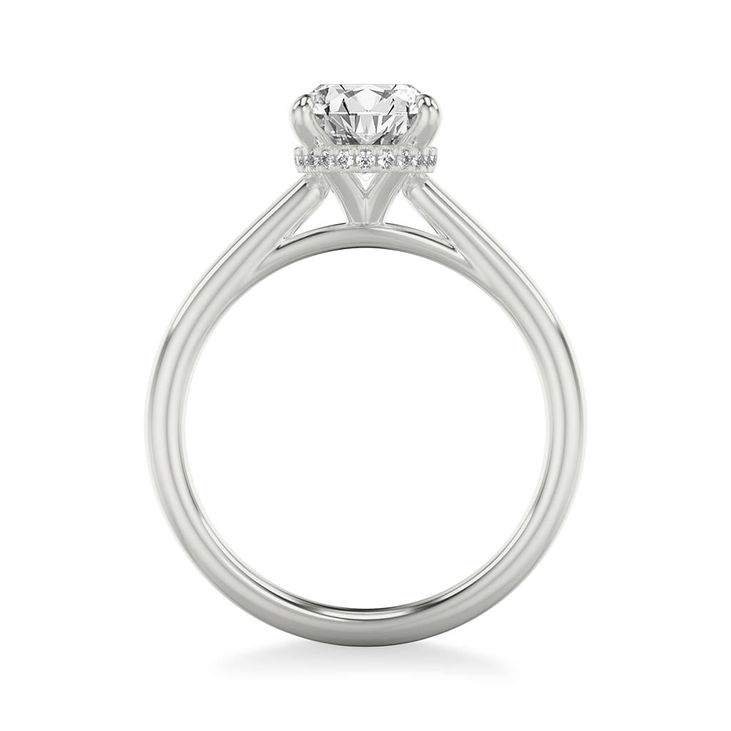 4 Prong Classic Solitaire Floating Hidden Halo Setting