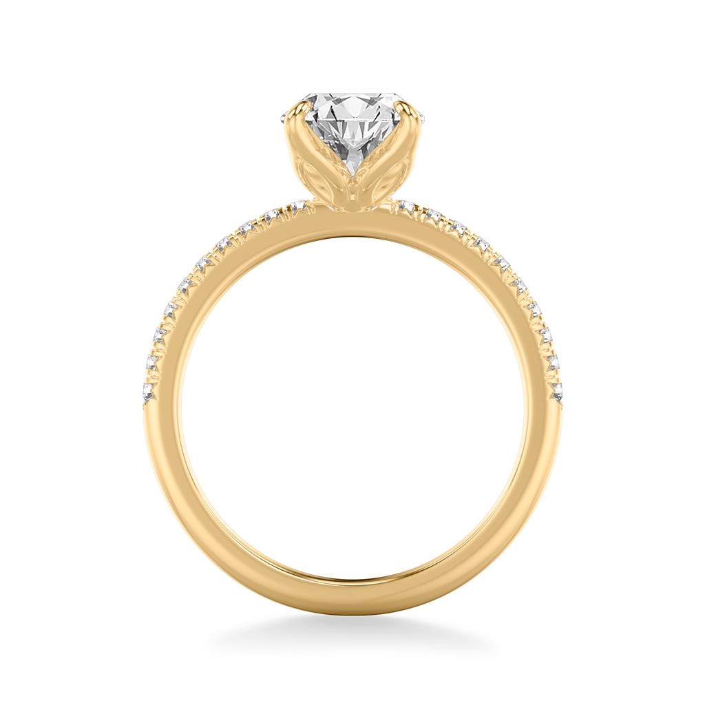 Side view of Floral Petal Diamond Setting