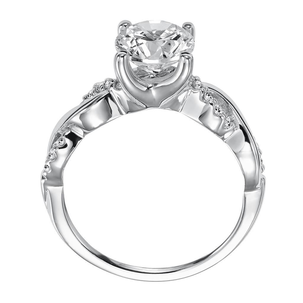 Side View of Contemporary Twist Diamond Engagement Ring 31-V319-E