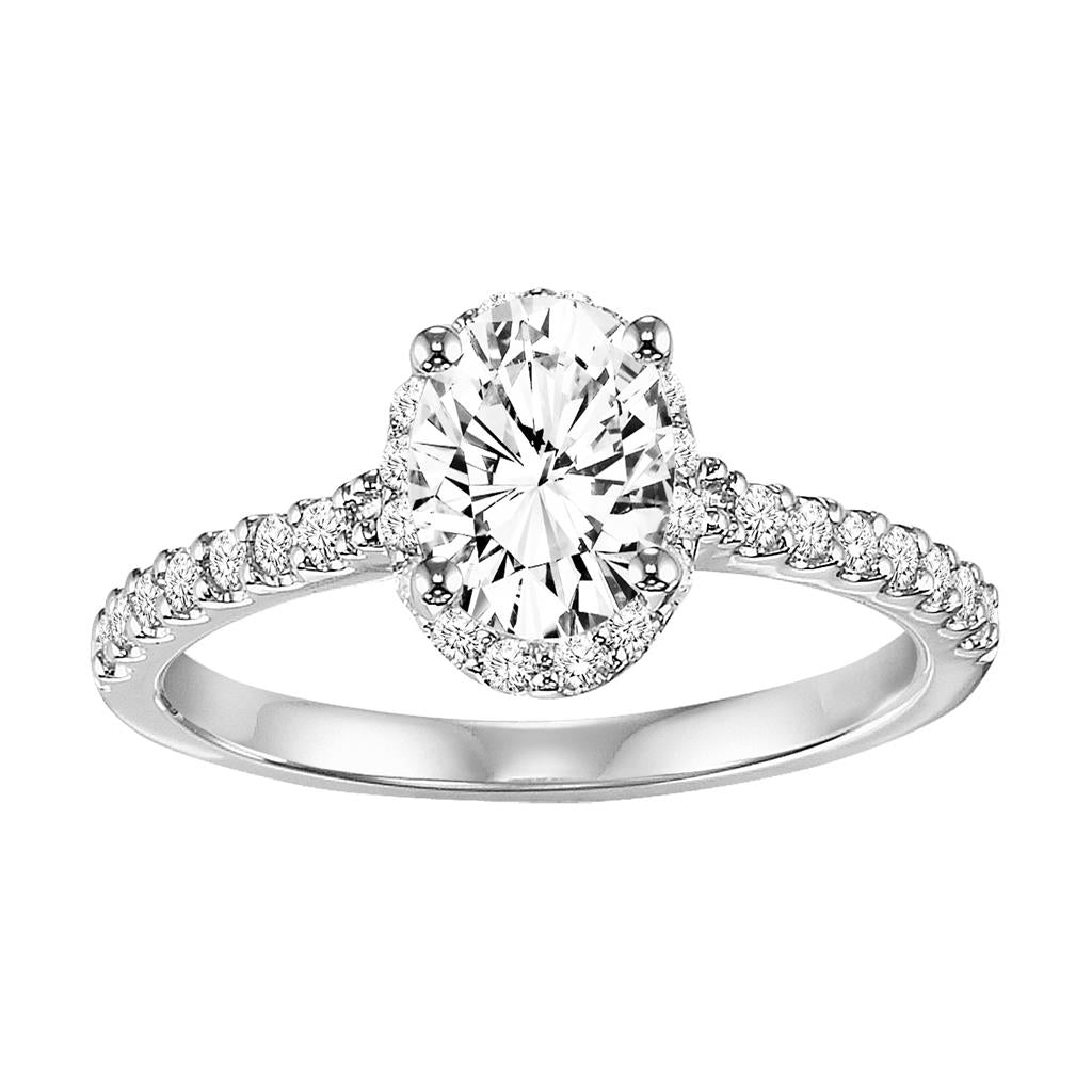 Upward View of Classic Halo Engagement Ring 31-V323-E