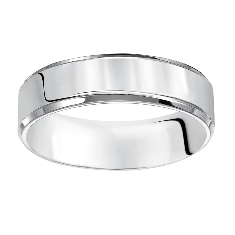 Flat Bevel Edge Comfort Fit Plain Wedding Band 3mm