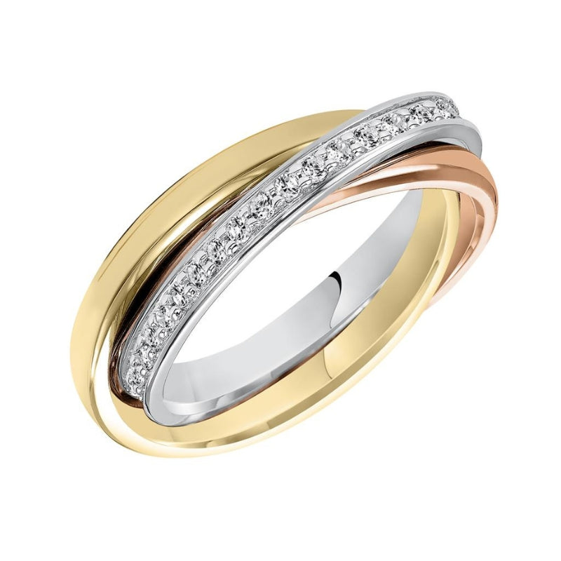 Tilted View Of Diamond Anniversary Band.