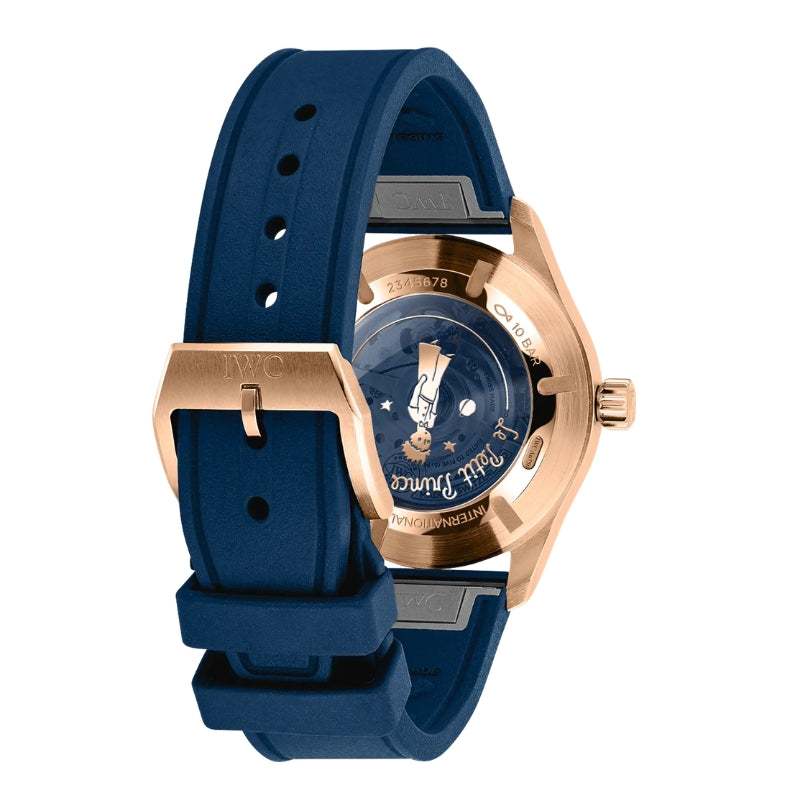 Back View Of IWC Pilot's Watch Mark XX Le Petit Prince Rubber Straps.